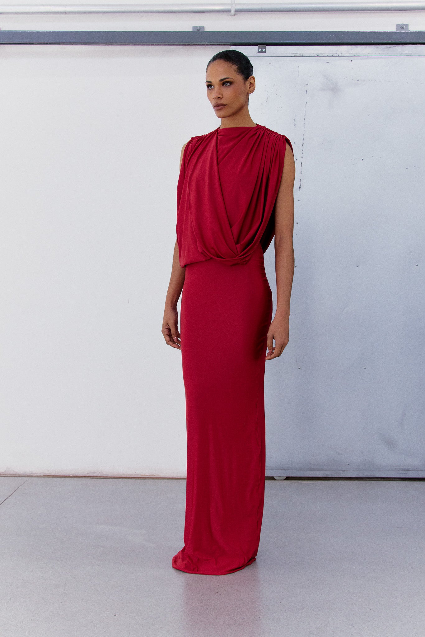 PRÉ-VENDA VESTIDO LONGO COM DRAPEADO-1
