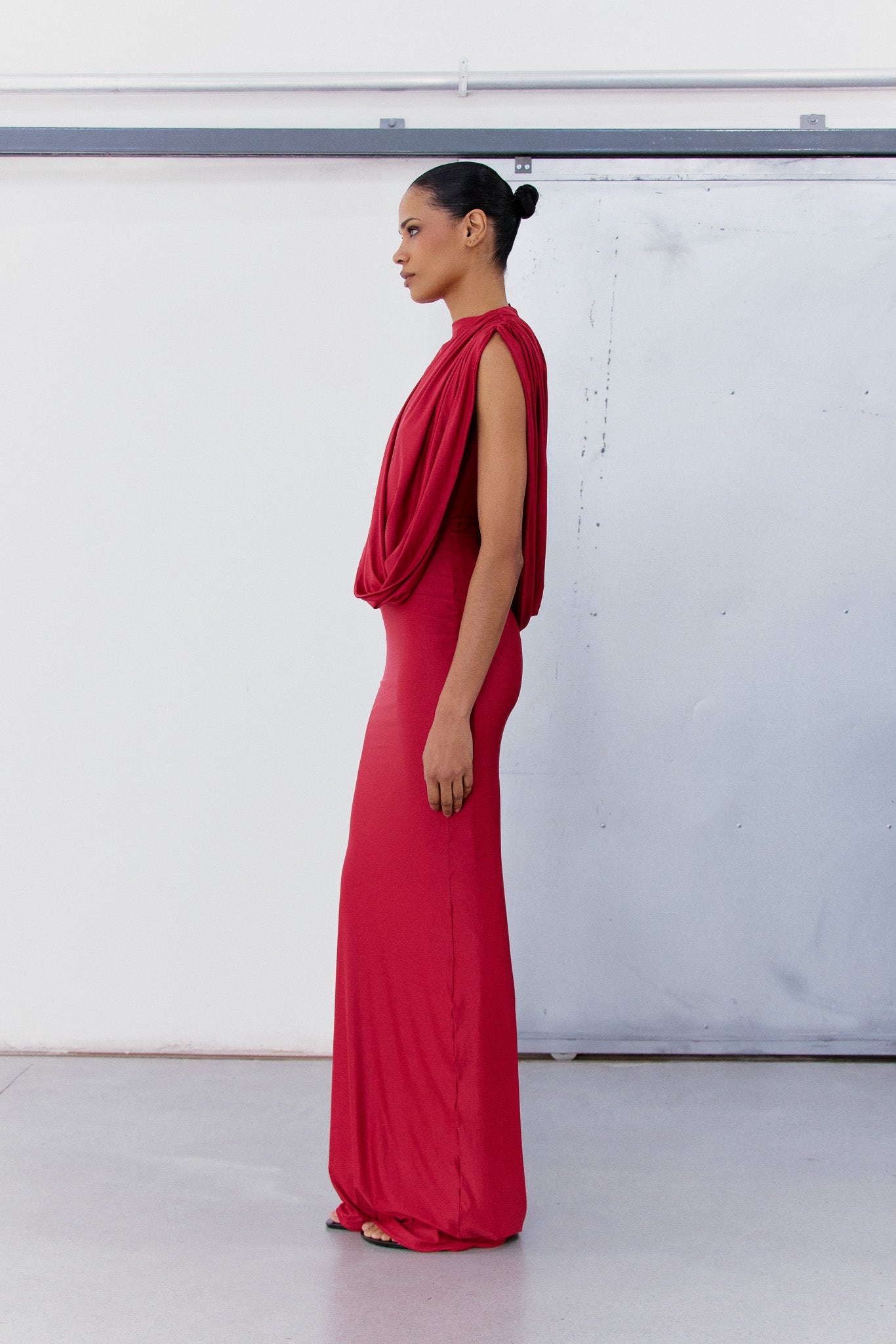 PRÉ-VENDA VESTIDO LONGO COM DRAPEADO-2