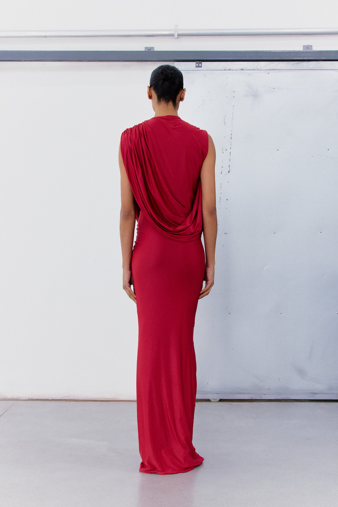 PRÉ-VENDA VESTIDO LONGO COM DRAPEADO-3