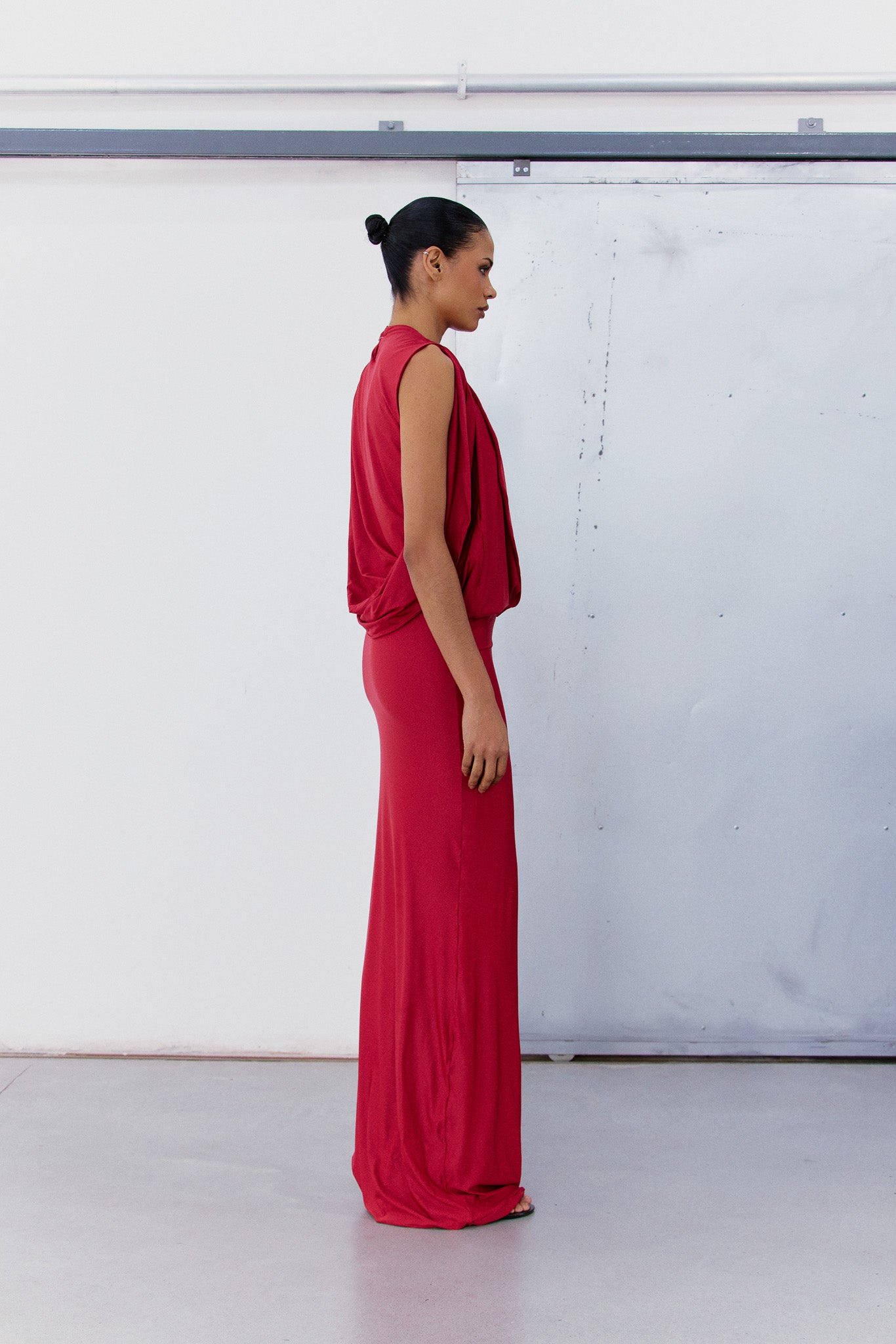 PRÉ-VENDA VESTIDO LONGO COM DRAPEADO-4