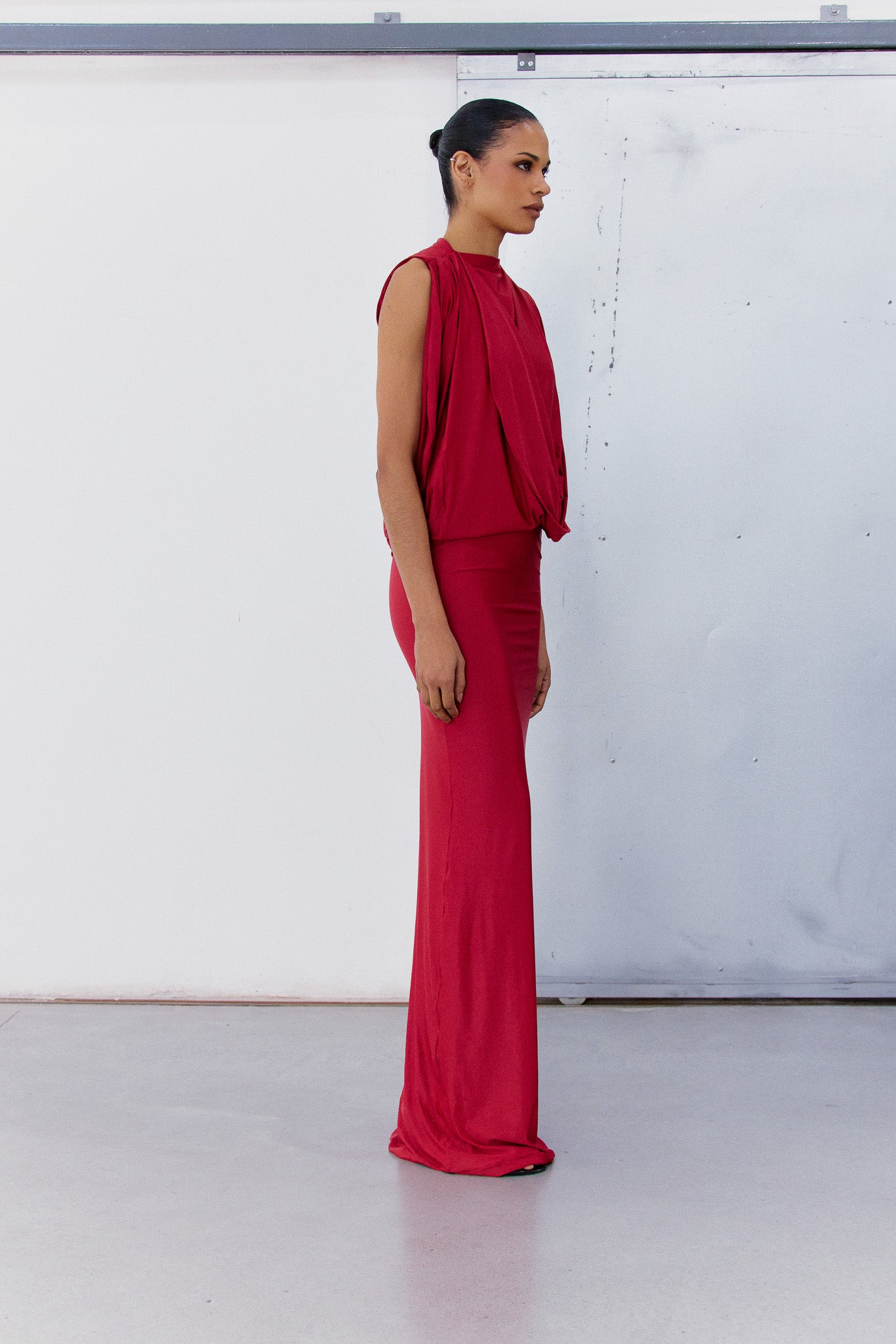 PRÉ-VENDA VESTIDO LONGO COM DRAPEADO-5