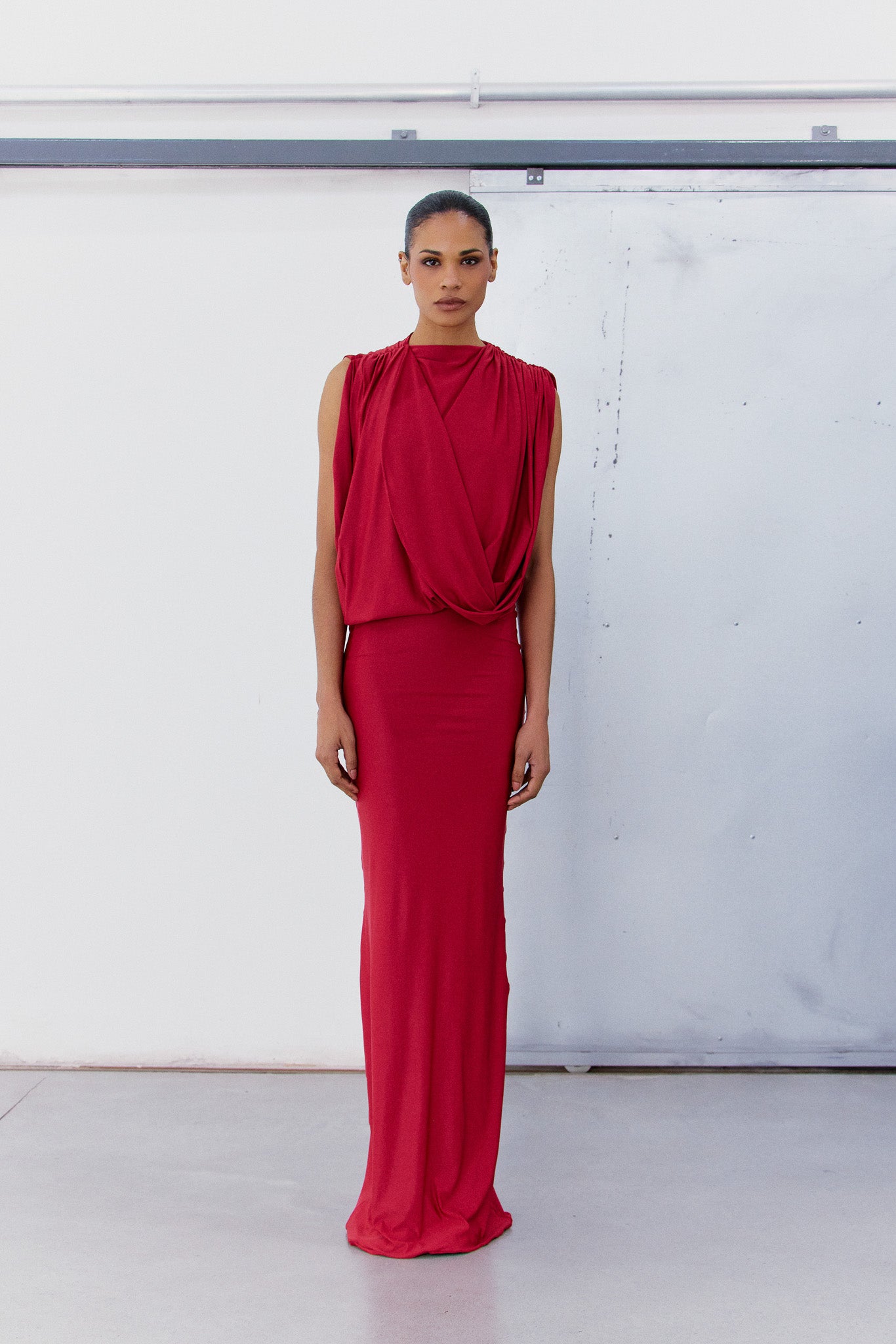 PRÉ-VENDA VESTIDO LONGO COM DRAPEADO-6