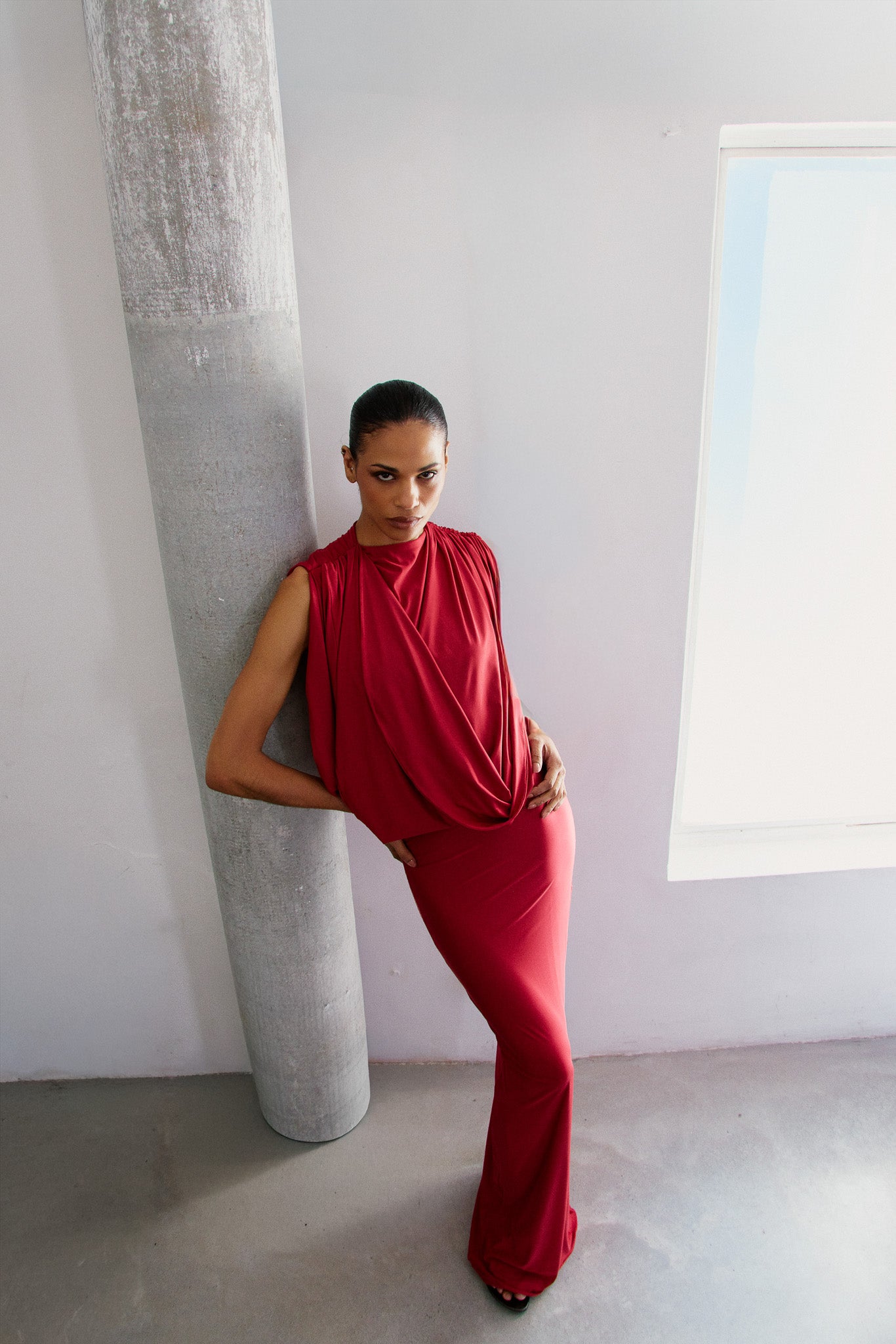 PRÉ-VENDA VESTIDO LONGO COM DRAPEADO-8